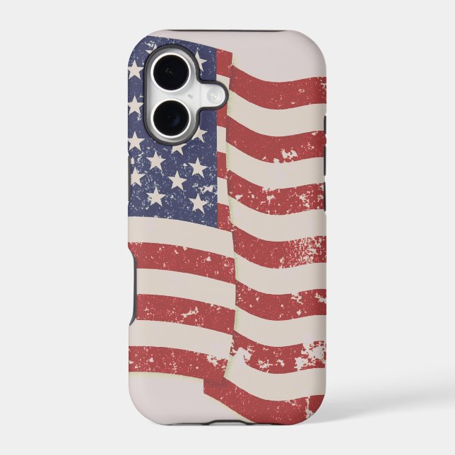 Distressed American Flag Iphone Case (Back)