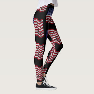 Distressed American Flag Leggings
