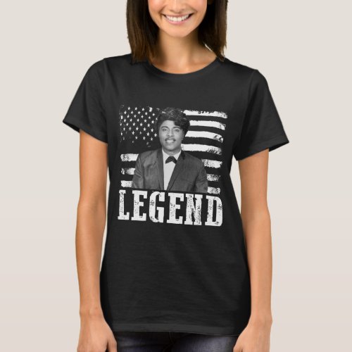 Distressed American Flag Little Richard Singer T_Shirt