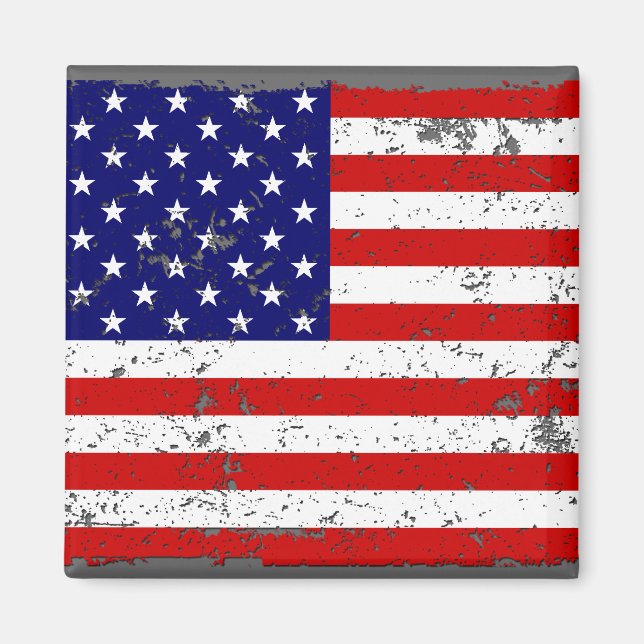 Distressed American Flag Magnet (Front)