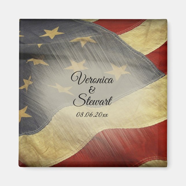 Distressed American Flag  Magnet (Front)