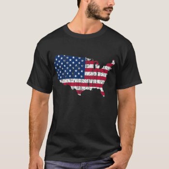 Distressed American Flag Map T-shirt by msvb1te at Zazzle
