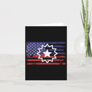 Distressed American Flag Of Juneteenth Red White B Card