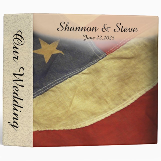 Distressed American Flag Personal Wedding Binder (Front/Spine)