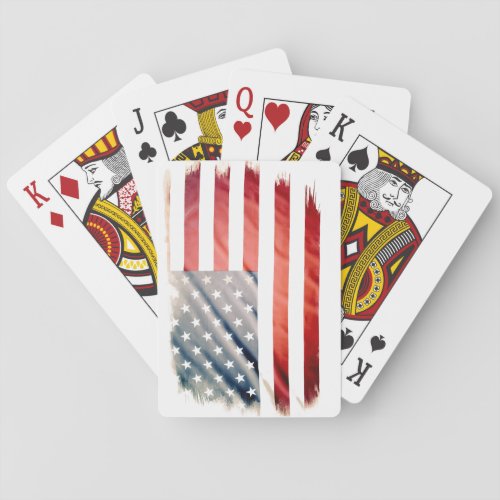 Distressed American Flag Playing Cards