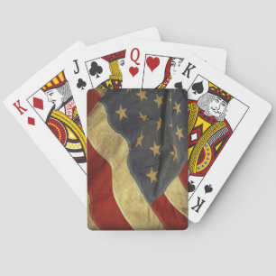 Distressed American Flag Poker Cards