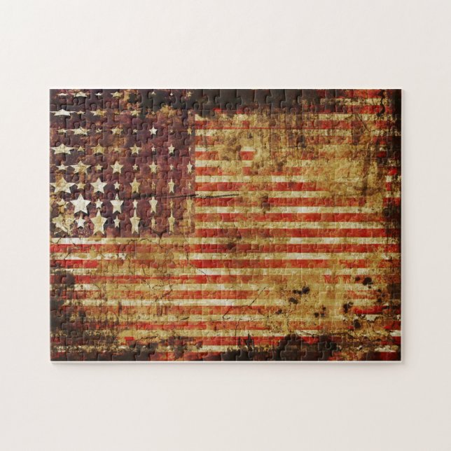 Distressed American Flag Puzzle (Horizontal)