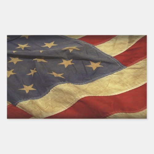 Distressed American Flag   Rectangular Sticker