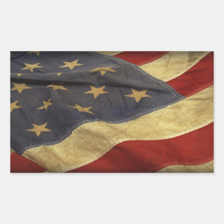 Distressed American Flag   Rectangular Sticker