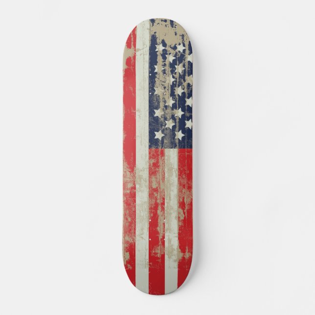 Distressed American Flag Skateboard Deck (Front)