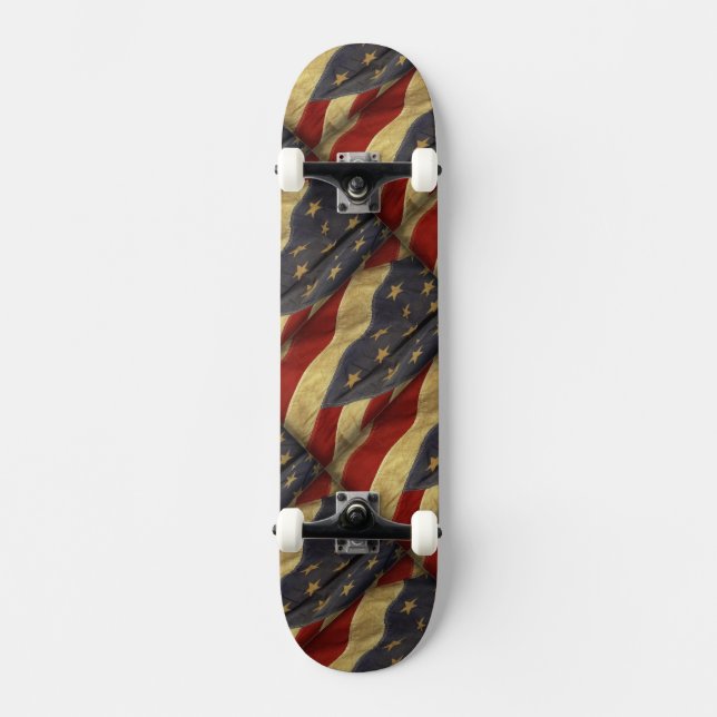 Distressed American Flag Skateboard Deck (Front)