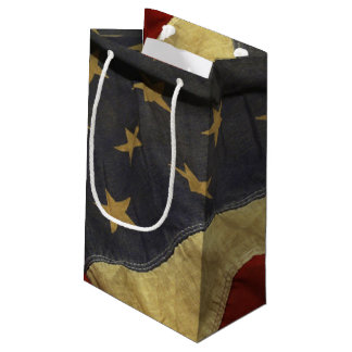 Distressed American Flag Small Gift Bag