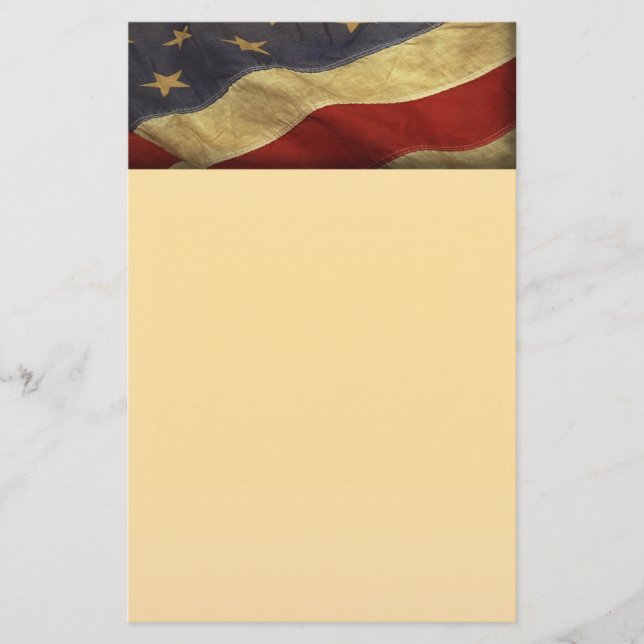 Distressed American Flag Stationery (Front)
