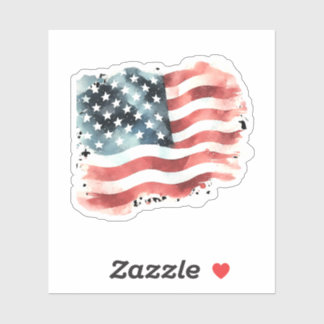 Distressed American Flag  Sticker
