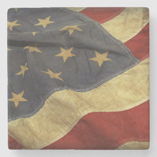 Distressed American Flag Stone Coaster