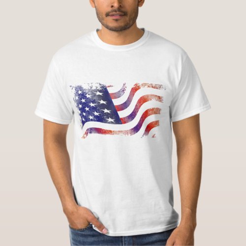 Distressed American Flag T_shirt