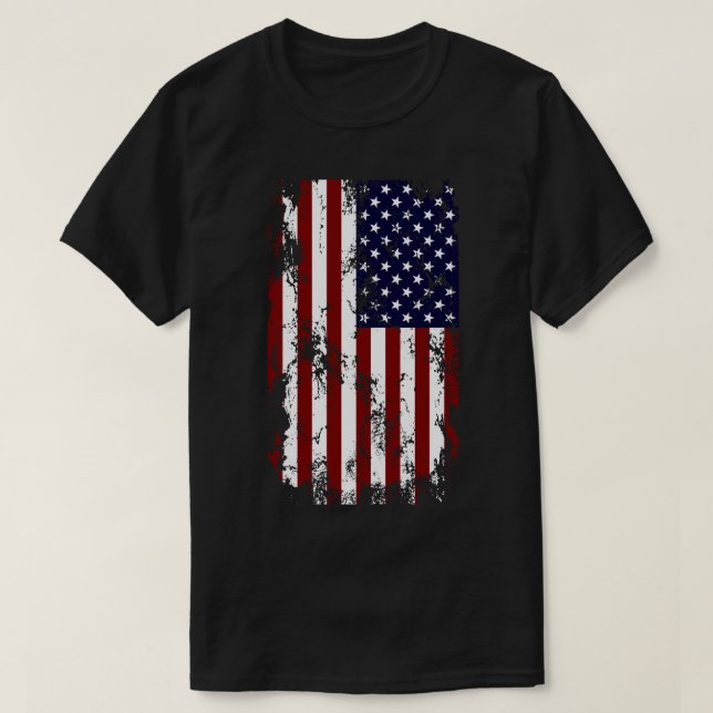 Distressed American Flag T-Shirt (Design Front)