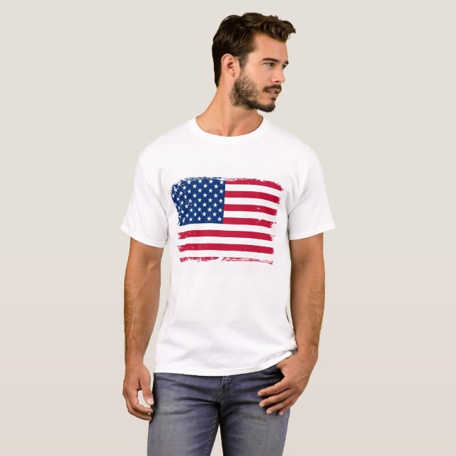Distressed American Flag T-Shirt (Front Full)