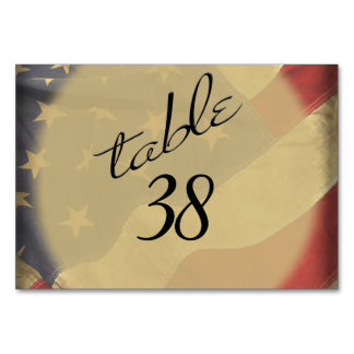 Distressed American Flag Table Numbers