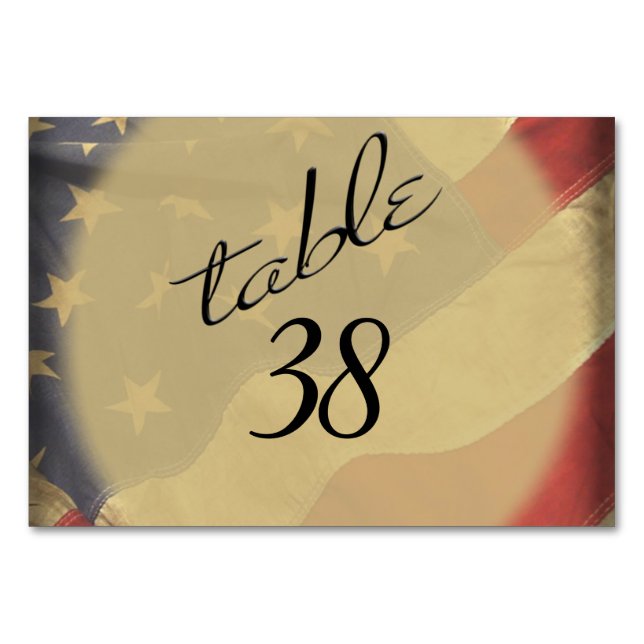 Distressed American Flag Table Numbers (Front)