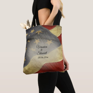 Distressed American Flag Tote Bag