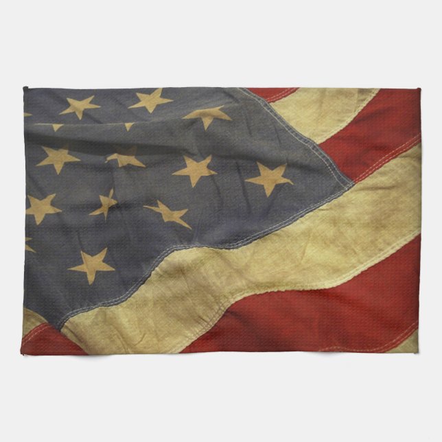 Distressed American Flag Towel (Horizontal)