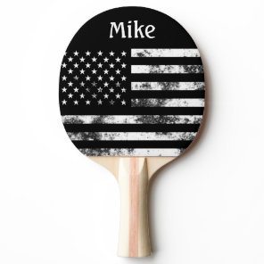 Distressed American Flag USA Name Cool Men Ping Pong Paddle
