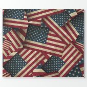 Distressed American Flags Wrapping Paper | Zazzle