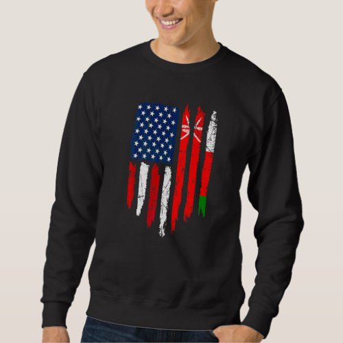 Distressed American Oman Flag Men Women Kids Sweatshirt