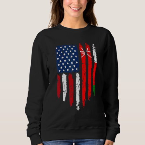 Distressed American Oman Flag Men Women Kids Sweatshirt