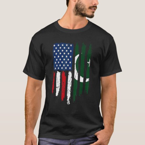 Distressed American Pakistan Flag Men Women Kids T_Shirt