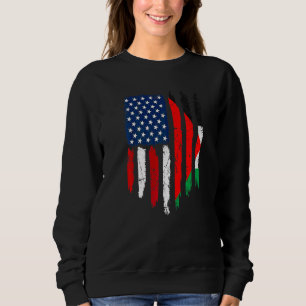 Distressed American Palestine Flag Men Women Kids Sweatshirt