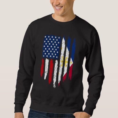 Distressed American Philippines Flag Men Women Kid Sweatshirt