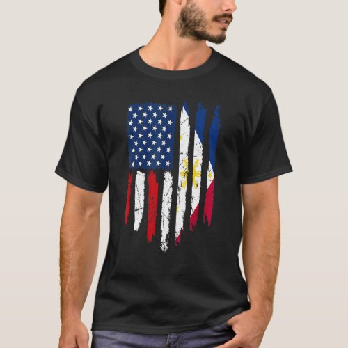 Distressed American Philippines Flag Men Women Kid T_Shirt