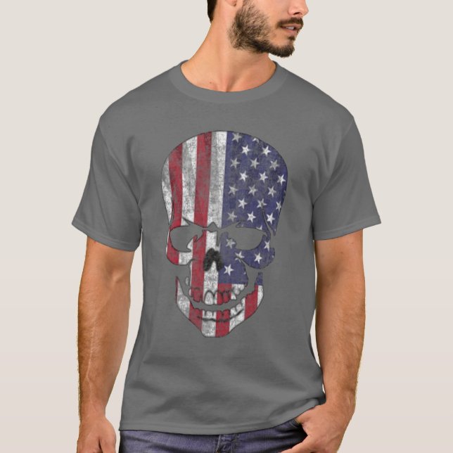 Distressed American Skull T-Shirt (Front)