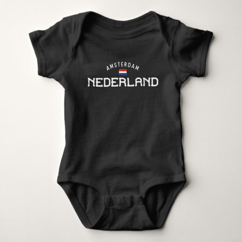 Distressed Amsterdam Nederland Netherlands Baby Bodysuit