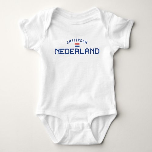 Distressed Amsterdam Nederland Netherlands Baby Bodysuit