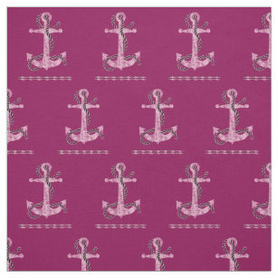 Pink Anchor Fabric Zazzle Distressed Anchor Pink Dadb Fabric