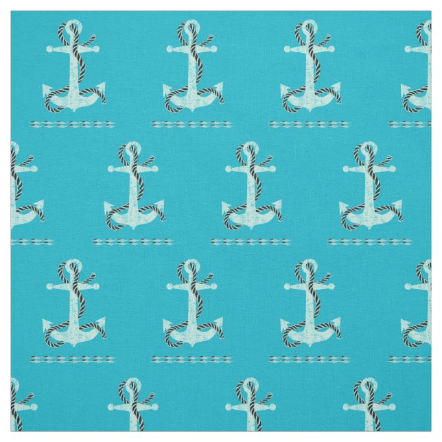 Distressed Anchor Turquoise DADB Fabric (Swatch)