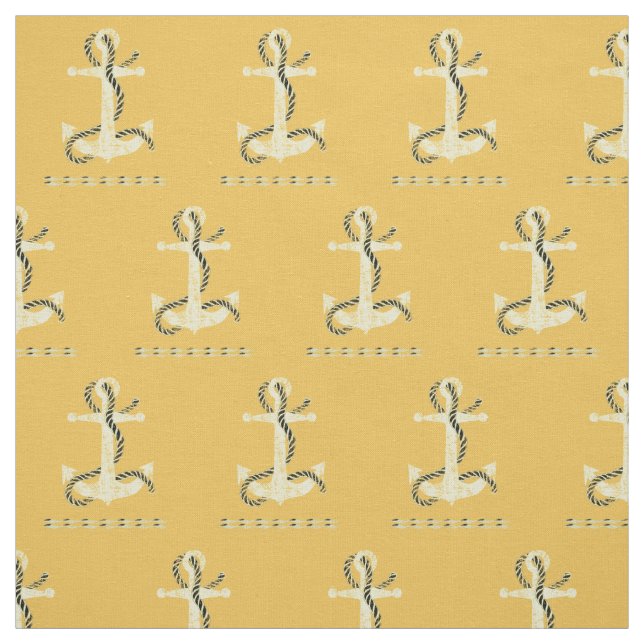 Distressed Anchor Yellow DADB Fabric (Swatch)