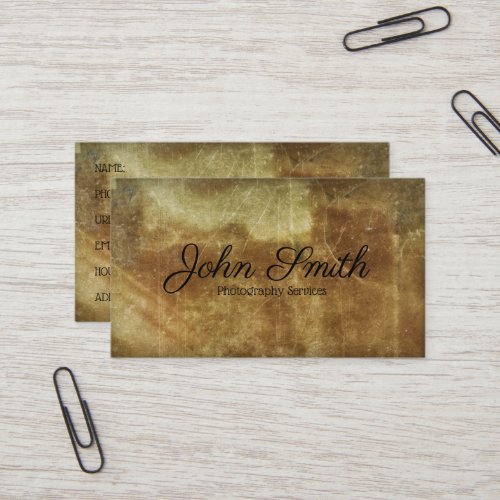 Distressed Ancient Photography Stained Background Business Card