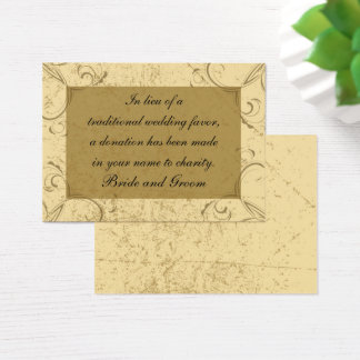 Distressed and Elegant Wedding Charity Favor Card
