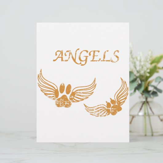 Distressed Angel Pet Paws (Standing Front)