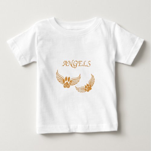 Distressed Angel Pet Paws Baby T_Shirt