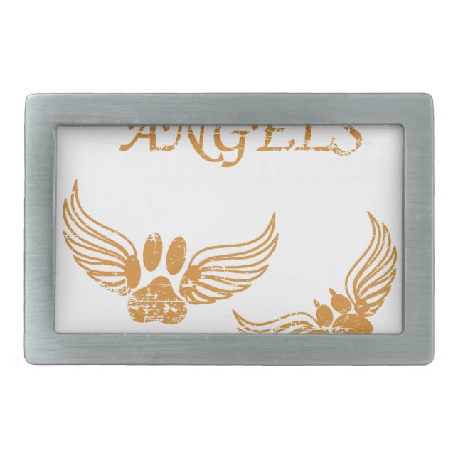 Distressed Angel Pet Paws Belt Buckle (Front)