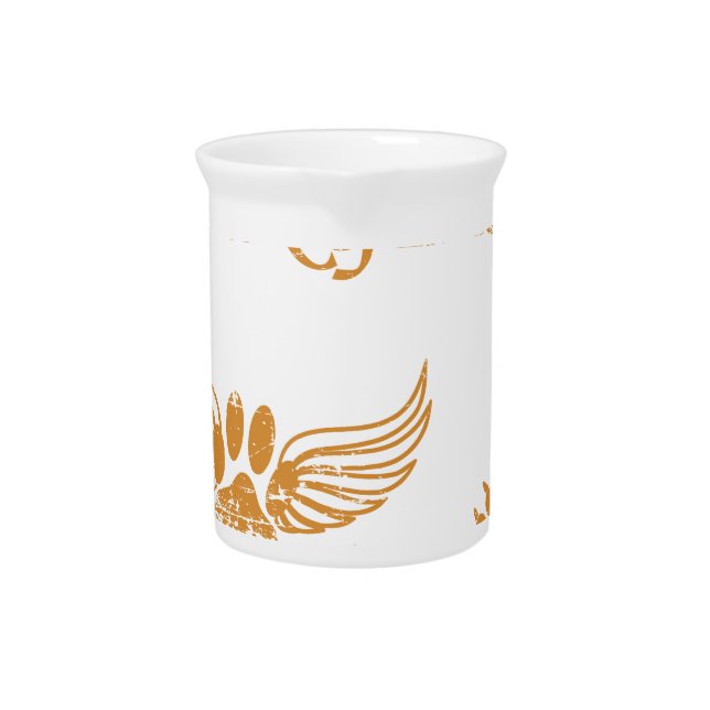 Distressed Angel Pet Paws Beverage Pitcher (Front)