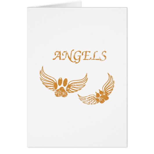 Distressed Angel Pet Paws Cards (Front)