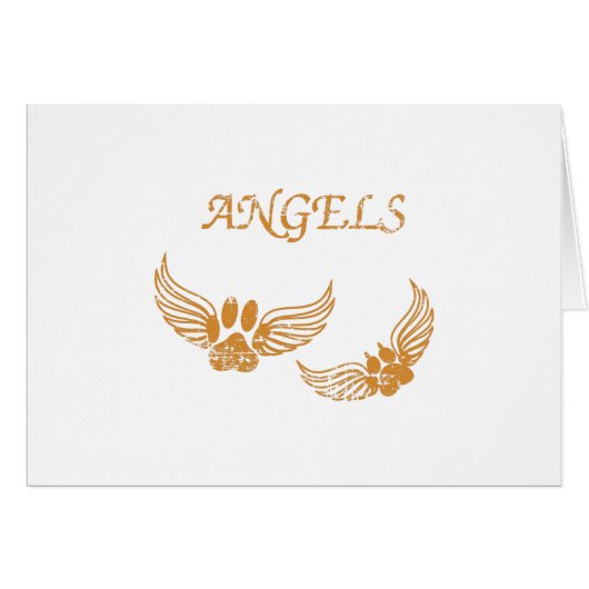 Distressed Angel Pet Paws Cards (Front Horizontal)