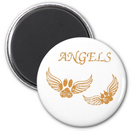 Distressed Angel Pet Paws Magnet