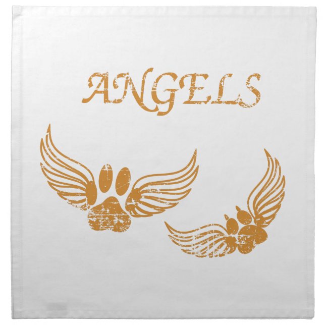 Distressed Angel Pet Paws Napkin (Front)